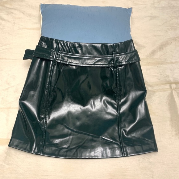 Bershka Emerald Skater Latex Skirt - Picture 2 of 2